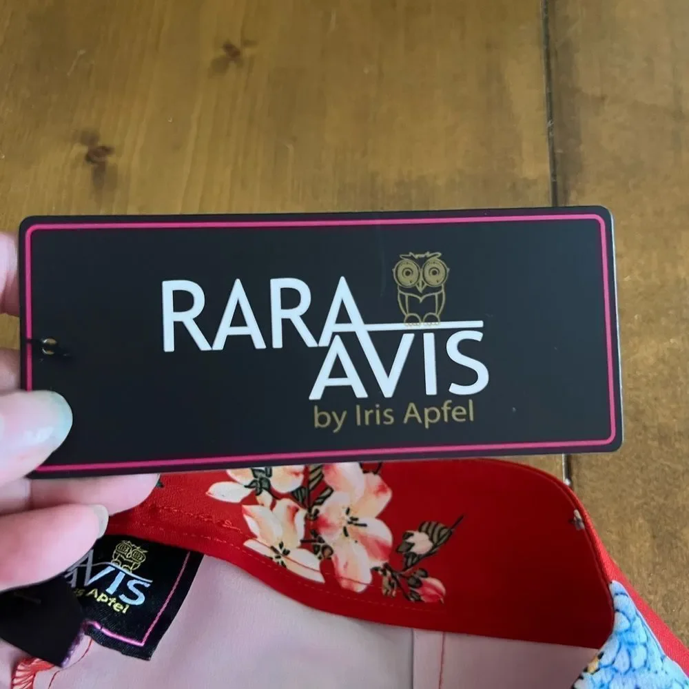 Rara Avis by Iris Apfel Red Floral Wide Leg Pants - Red - Picture 4 of 7